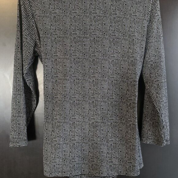 Houndstooth pattern Michael Kors Wrap Top Black And White with Decorative Buckle - Picture 5 of 5